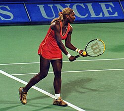 Williams playing at Medibank International Sydney, 2002