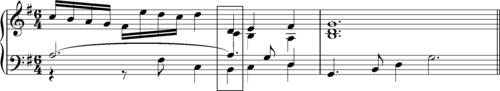 Loure from Bach, French Suite No. 5, concluding bars