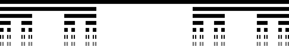 An example of the construction of a Cantor set: if you keep removing the central third of a line segment infinitely, you will end up with a shape that appears to have zero length but has an uncountably infinite number of points, each of which has an infinitesimal neighborhood of other points.