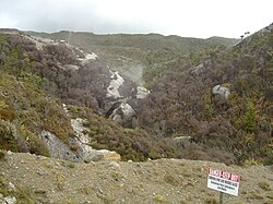 A coal-seam fire near Denniston, New Zealand