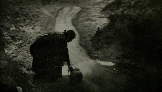 Navajo Woman at a waterfall c. 1920
