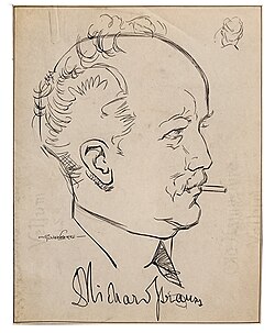 A signed drawing of Strauss by Manuel Rosenberg 1927