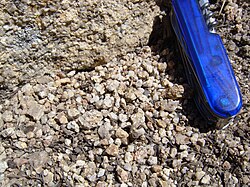 Grus sand and granitoid from which it derived