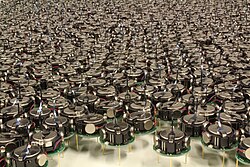 Kilobot thousand-robot swarm developed by Radhika Nagpal and Michael Rubenstein at Harvard University.