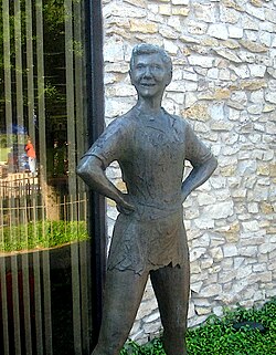 Peter Pan statue in Martin's hometown of Weatherford in Parker County, Texas