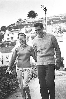 Connery with Lana Turner in 1957 on the set of Another Time, Another Place