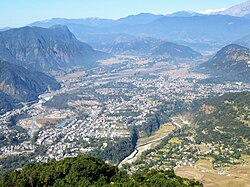 Pokhara, a secondary city in Nepal, is the capital of Gandaki Province. It is a major tourist center for mountain trekking.