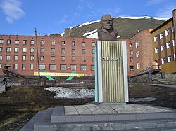 A Lenin statue in Barentsburg