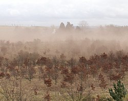 Wind erosion outside Leuchars