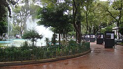 Fountains and cultural exhibition at Plaza Luis Cabrera