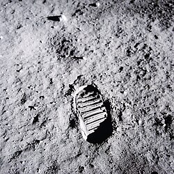This famous image of Buzz Aldrin's footprint taken during Apollo 11 shows the fine and powdery texture of the lunar surface.