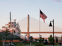 The Veterans' Glass City Skyway carries I-280 over the Maumee River