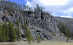 Exposed rock at Obsidian Cliff