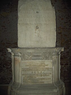 Cinerary urn of Agrippina which now rests in the Palazzo dei Conservatori of the Capitoline Museums near the Tabularium.