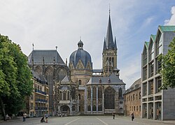 Aachen Cathedral, Germany, founded by Charlemagne in 800 AD, coronation place of the Holy Roman Emperor.