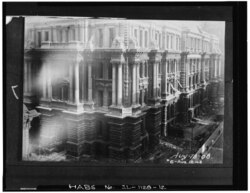 The 6th city hall building (1886–1905) in the French Empire style was quickly outgrown
