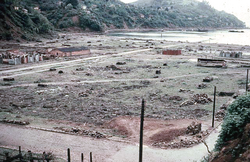 The destroyed center of Corral, Chile