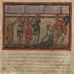 Folio 22 from the Vergilius Vaticanus—flight from Troy