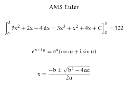 Mathematical text typeset using TeX and the AMS Euler font