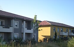 One of the new homes built in Lannemezan, near the railway station