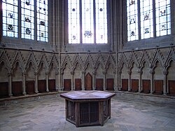 Interior of the Chapter House at Southwell Cathedral, England.