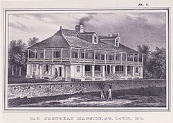 The home of Auguste Chouteau is in St. Louis. Gilbert Antoine de St. Maxent,[13] Chouteau, and Pierre Laclède founded St. Louis in 1764.