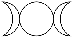Triple Goddess symbol of waxing, full and waning moon