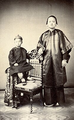 Chinese woman and child, Virginia City, 1866