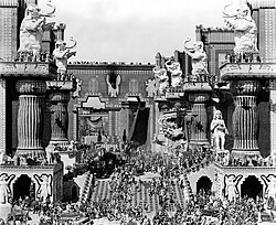 Still of Belshazzar's feast in the central courtyard of Babylon