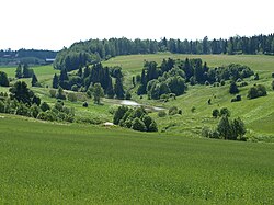 The valley of Halikko River in Halikko, Finland