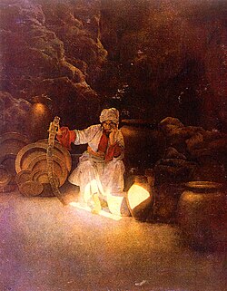 Cassim in the Cave by Maxfield Parrish (1909)