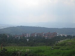 View of modern-day Villa Olímpica from the top of the pyramide of "Cuicuilco A"