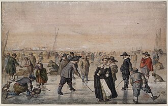 A scene on the ice, Dutch Republic, first half of the 17th century