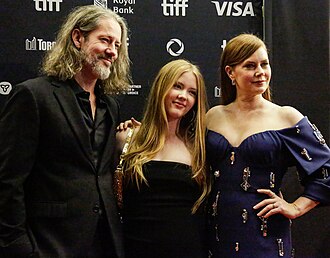 Adams with her husband, Darren Le Gallo, and daughter at 2024 TIFF
