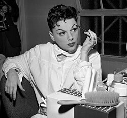 Garland in her dressing room at the Greek Theatre (1957)