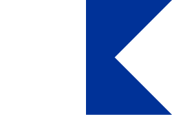 International code flag Alpha indicates that a diver is underwater nearby
