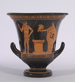 Greek red-figure vase in the krater shape, between 470 and 460 BC, by the Altamura Painter