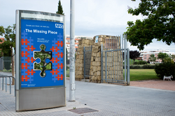 Billboard mockup designed by Anke Chen, Euijin Oh, Sazanias Asrat, Fangyan (Calvin) Wang, Qiaochu (Chloe) Chen, Abdiel Nwachukwu for the NHS England 75th anniversary, 2023.