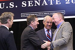Davis campaigning with Rand Paul, Sen. Jim DeMint and Rep. Ron Paul in 2010