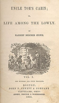 Title-page illustration by Hammatt Billings for Uncle Tom's Cabin, First Edition: Boston: John P. Jewett and Company, 1852