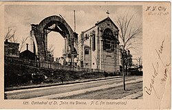 Cathedral of St John the Divine under construction, about 1905