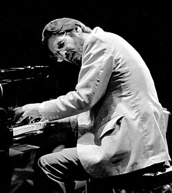 Evans performing at the Montreux Jazz Festival with his trio consisting of Marc Johnson, bass, and Philly Joe Jones, drums, July 13, 1978.