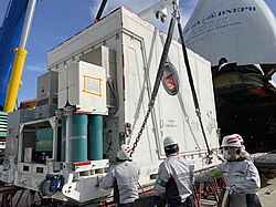 Hope arriving to the launch site in Japan after being shipped from MBRSC in Dubai.