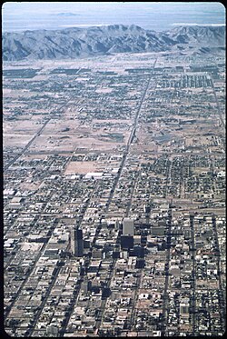 Phoenix in May 1972, with South Mountain in the background