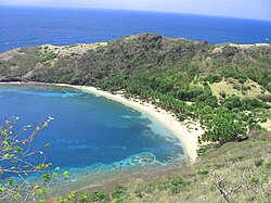 Plage de Pompierre, one of the many beaches on Guadeloupe that draw in tourists