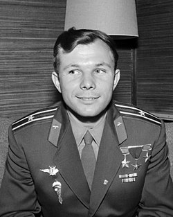 Soviet cosmonaut Yuri Gagarin—the first person in outer space