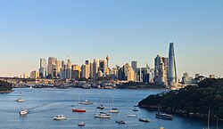 The central business district of Sydney is the financial centre of Australia.