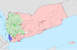 Current (January 2026) political and military control in ongoing Yemeni Civil War: Controlled by the Government of Yemen (under the Presidential Leadership Council since April 2022) and allies Controlled by Tareq Saleh's National Resistance Forces Controlled by Houthis-led Supreme Political Council