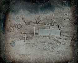Burial site of Lieutenant Colonel Henry Clay, Jr., taken by an unknown photographer during the Mexican–American war, c. 1847