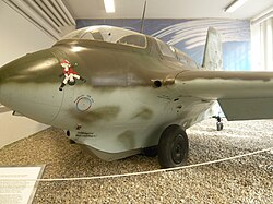 Me 163B Komet with its two-wheel takeoff "dolly" in place